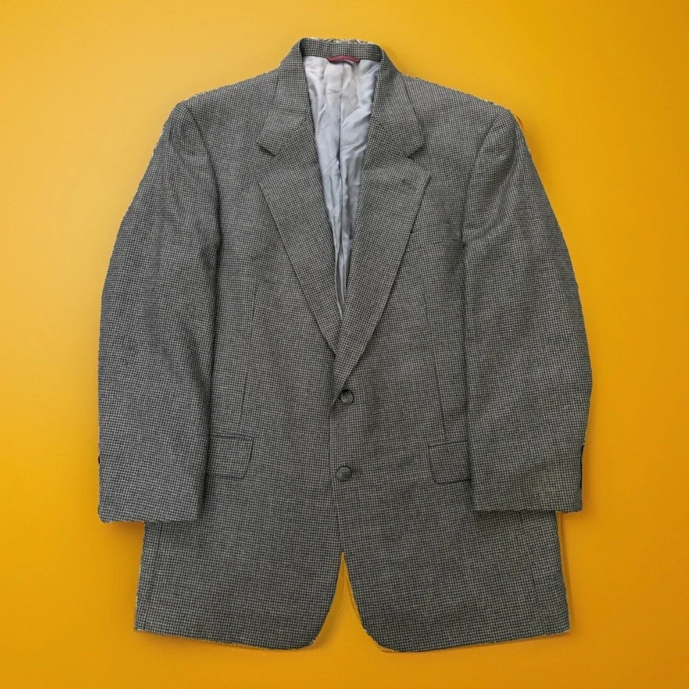 Hart Schaffner Marx Blazer 42R Herringbone Preppy Virgin Wool Men's